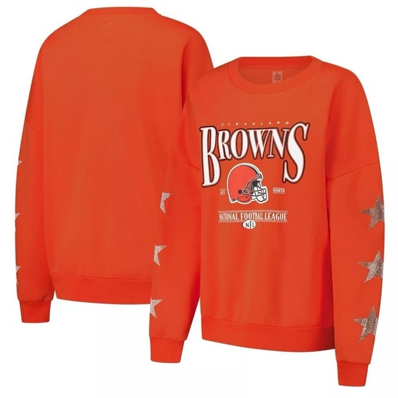Tops - Women's Gameday Couture Orange NFL Cleveland Browns Pullover Sweatshirt